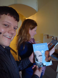 Anna and Danny unpack Darwin: a graphic biography at the headquarters of Edinburgh UNESCO City of Literature Trust.