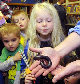 Children visiting St Austell Library in Cornwall made some interesting new friends during the launch of the Lost World Read.