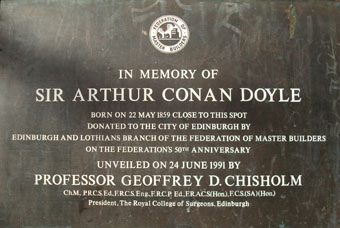 The plaque on the Picardy Place statue (Edinburgh UNESCO City of Literature 2008).