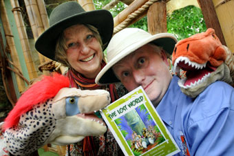 Maureen, from Cornwall Library Service, and Mark Norris, Education Officer at Newquay Zoo.
